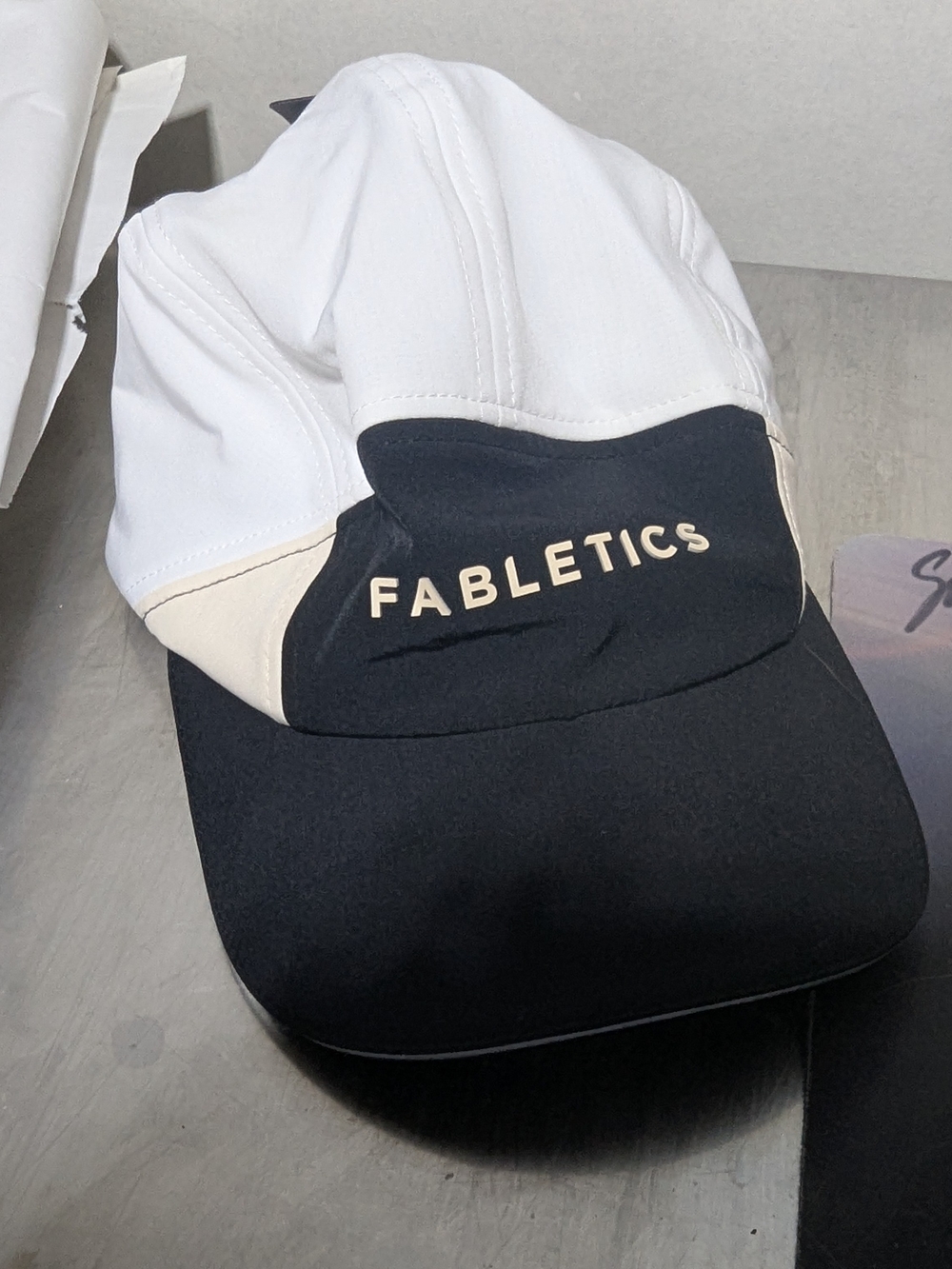 Fabletics White and Black Logo Baseball Cap Womens Athletic